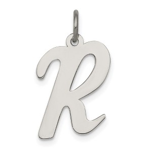Black Bow Jewelry Sterling Silver Madison Collection LG Classic Script Initial R Pendant - 1 of 4