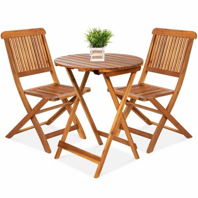 SUGIFT 3-Piece Acacia Wood Bistro Set