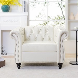 Sapphtopaz Couches for Living Room Sofa Sleeper Sofa with Rolled Arm and Tufted Backrest Sofa Bed Cloud Couch for Bedroom,Black - 1 of 4