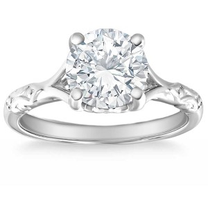 Pompeii3 2Ct Certified Diamond 950 Platinum Solitaire Diamond Engagement Ring Lab Created - 1 of 4
