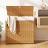 Tangkula Laundry Hamper w/Wheels & Lid 125L 3-Section Clothes Hamper w/2 Liner Bags Natural - 4 of 4