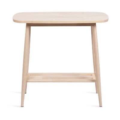 Natural Light Wood Console Table with Storage Shelf