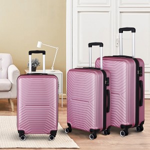 3 Piece Hardside Luggage Set with 360° Spinner Wheels, TSA Lock, Expandable 20"/24"/28", Lightweight Durable Suitcases with Corner Protection - 1 of 4