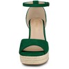 Allegra K Women's Ankle Strap Wedge Heel Open Toe Sandals - 2 of 4