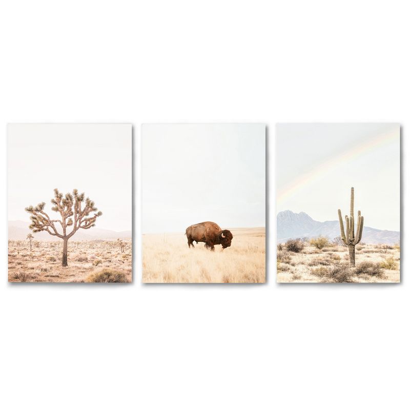 Americanflat Botanical Animal Neutral Southwest By Sisi And Seb Triptych Wall Art - Set Of 3 Canvas Prints, 1 of 7