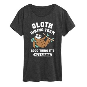 Women's - Instant Message - Sloth Hiking Team Short Sleeve Graphic T-Shirt - 1 of 4