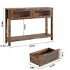 Nasitip 43''Entryway Table, Wood Console Table with 2 Glass Drawers, 2 Tier Sofa Table with Storage for Living Room,Entryway - 3 of 4