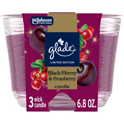 Glade 3 Wick Candle - Black Cherry & Cranberry - 6.8oz