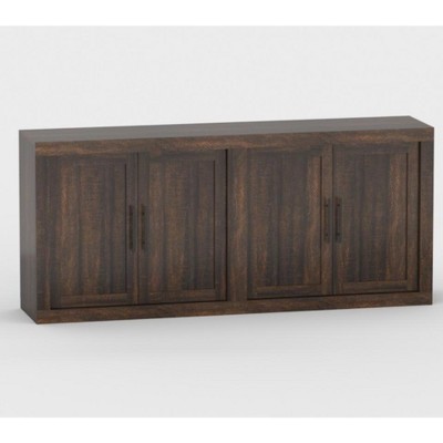 70.8" Sideboard Buffet Cabinet, Mid Century Modern Accent Cabinet with 4 Doors, Wood Coffee Bar Media Console Credenza for Kitchen, Brown