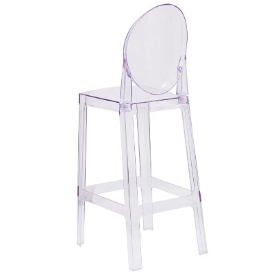 Cassidy Clear Polycarbonate Oval Back Barstool