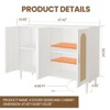 Homhougo Rattan Sideboard Buffet Cabinet, 4 Doors Accent Storage Cabinet, Console Table Coffee Bar with Power Outlet White - 2 of 4