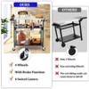 Outdoor Grill Cart Table, Pizza Oven Stand Table with 4 Wheels, BBQ Kitchen Food Prep Table - 4 of 4