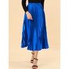 INSPIRE CHIC Women's Party Elastic Waist Metallic Shiny Accordion Pleated Midi Skirt - 2 of 4