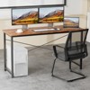 FONTOI Modern Study Desk with Storage and Hook Compact Writing Table Ergonomic Computer Desk for Small Areas Bedroom, Brown, 55.12"*19.69"*29.69" - 2 of 4