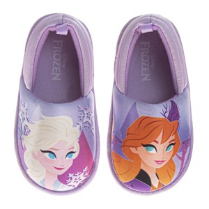 Disney Frozen Girls Slippers  Anna and Elsa Plush Warm Soft Aline Comfy Lightweight House Shoes (5-10 toddler) - 1 of 4