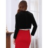 INSPIRE CHIC Women's Evening Long Sleeve Sparkle Trim Bridal Wedding Elegant Cocktail Velvet Shrug - 4 of 4