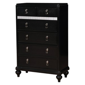 Arehart Contemporary Felt - Lined Top Drawer Chest Black - ioHOMES