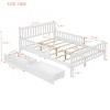 Twin Size Wood Platform Bed with Guardrails and Two Storage Drawers, Slatted Base, Classic Style for Kids-Maison Boucle - 3 of 4