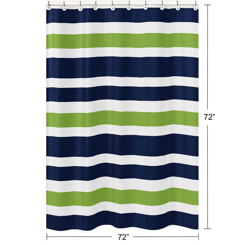 Sweet Jojo Designs Shower Curtain 72in.x72in. Stripe Blue Green Grey, 6 of 7