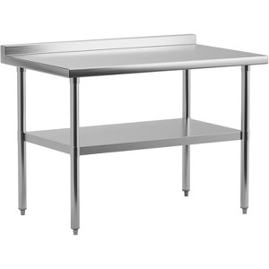 Stainless Steel Table, Heavy-Duty Metal Commercial Prep Table with Open Storage Racks for Restaurant Kitchens, Home, Hotels, Food Preparation - 1 of 4