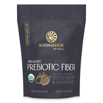Be Well Organic Prebiotic Fiber Powder, Blend from Sunfiber & Baobab, Gut Health & Weight Management, Sunwarrior, 30 Servings