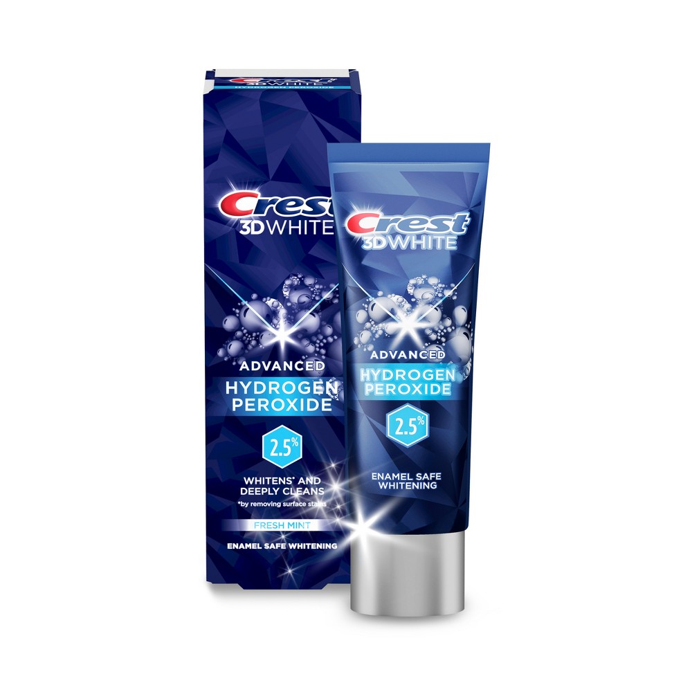 Crest 3D White Advanced Hydrogen Peroxide 2.5% Teeth Whitening Toothpaste - Fresh Mint - 3oz -  87085875