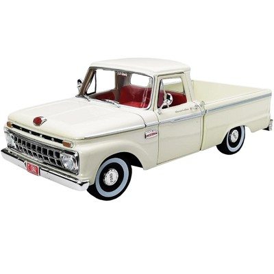 1965 Ford F-100 Custom Cab Pickup Truck White with Red Interior 1/18 Diecast Model Car by SunStar