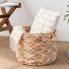 JANSNO 18" Round Handwoven Decorative Storage Basket for Towels, Toys, Magazines, and Home Essentials, Natural - 2 of 4