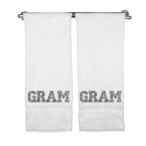 BC BARE COTTON Monogrammed Bath Towels, Personalized Gift, Set of 2 - Embroidered Writing with - 1 of 4