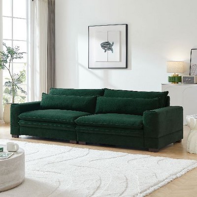 CAVINAS 104.72 inch Fabric Sofa Couch, Mid Century Modern Sofa Solid Wood Leg, for Living Room, Apartment, Bedroom, Office