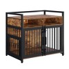 Furniture Dog Crate, Large Dog Crate Furniture with Drawers, 360° and Adjustable Raised Feeder, Wooden Dog Crate for Large Medium Dog Indoor - 3 of 4