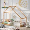 CAVINAS Twin Size Floor Bed Modern House Shaped Wooden Bed Frame with Sloping Roof for Bedroom - 2 of 4
