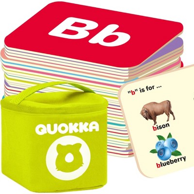 QUOKKA Flash Cards for Kids - 60/120/260 Cards ABC, Numbers & Animals, Colors, Fruits, Cars & Body Learning