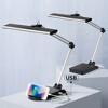 360 Lighting Flynn 25" High Modern Desk Lamps Set of 2 USB Port Adjustable LED Black Silver Metal Home Office Living Room Charging Bedroom Bedside - 2 of 4