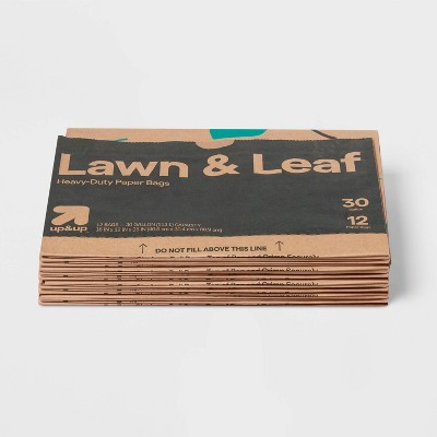Lawn and Leaf Paper Garden Refuse Bags - 12ct - up&up™: Heavy Duty, Fold Over Closure, 30 Gallon Capacity