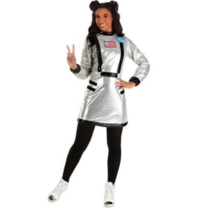 HalloweenCostumes.com Adult Astronaut Costume Dress, Intergalactic Space Suit, Metallic Cosmic Halloween Costume - 1 of 4