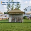 10x10 Heavy Duty Pop Up Canopy, One-Button Setup, Portable Roller Bag, Adjustable Height, Includes 1 Sidewall & 4 Weight Bags - 2 of 4