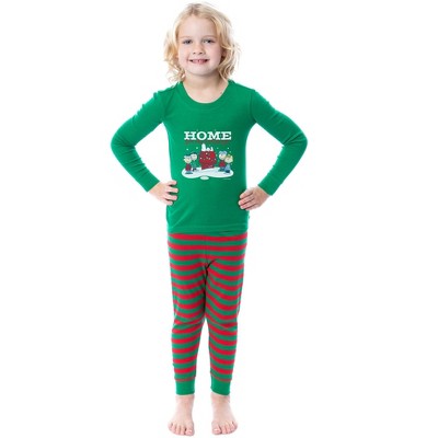 Peanuts Characters Christmas Holidays Tight Fit Cotton Matching Family Pajama Set Green