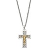 Black Bow Jewelry Stainless Steel, Gold Tone, Gray Carbon Fiber Crucifix Necklace, 24 In - 2 of 4