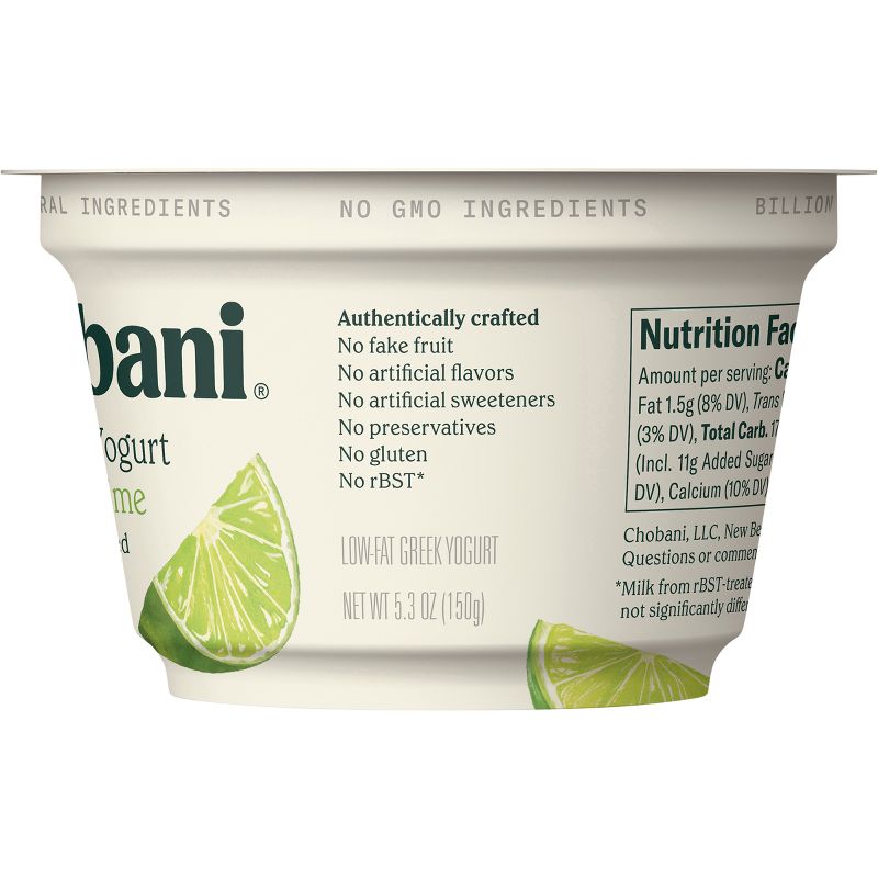 Chobani Key Lime Blended Low Fat Greek Yogurt - 5.3oz, 3 of 9
