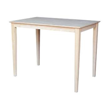 30" X 48" Solid Wood Counter Height Table Unfinished - International Concepts
