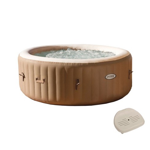 Intex Purespa 4 Person Inflatable Bubble Jet Spa Portable Hot Tub Tan Seat