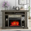 Festivo 50" Corner Freestanding Electric Fireplace Brown - 3 of 4