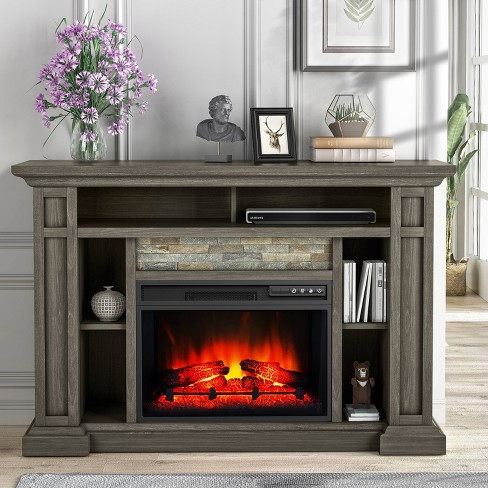 Festivo 50 Corner Freestanding Electric Fireplace Brown Target