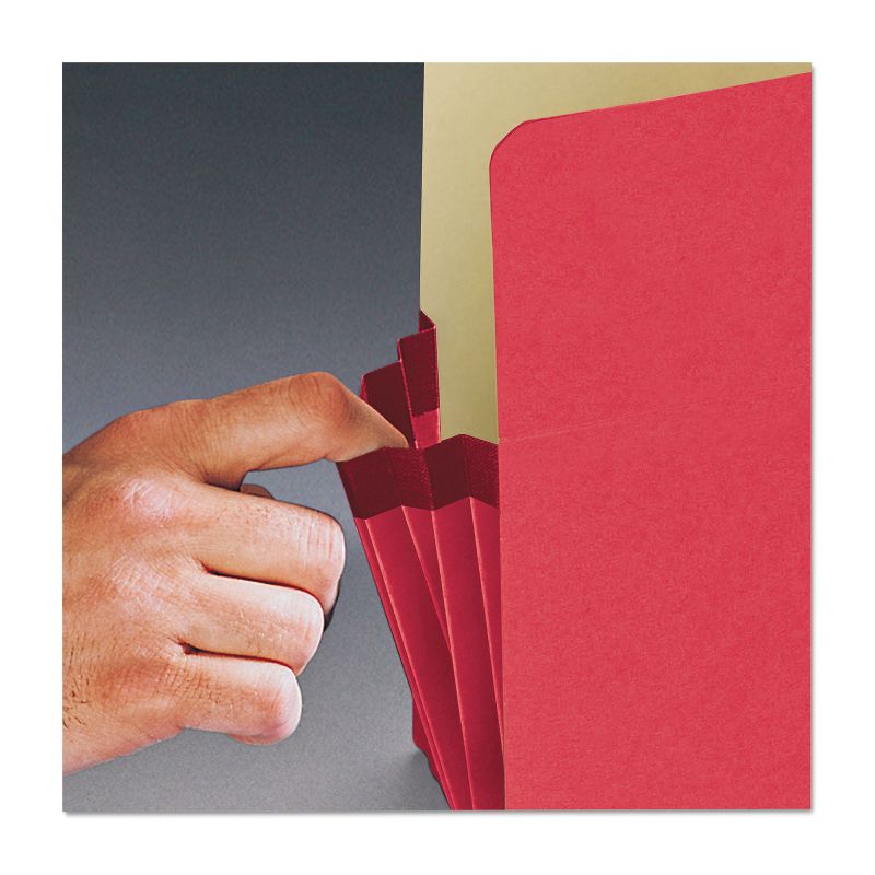 Smead 1 3/4" Exp Colored File Pocket Straight Tab Letter Red 73221, 4 of 9