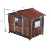 Outdoor Large Wooden Dog House with Unique All-Around Iron Frame, Cabin Style Weatherproof Wooden Kennel for Large Dogs - Nertpow - 3 of 4