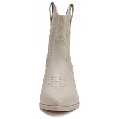 Soda "ABEAM" Women's Western Ankle Boots - Pointed Toe Medium Heel Booties With Side Zipper