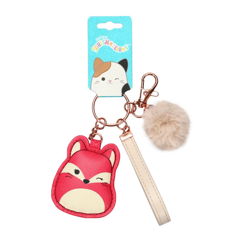 Squishmallows Fifi The Fox & Puff Pom Keychain With Wristlet Strap, 2 of 3