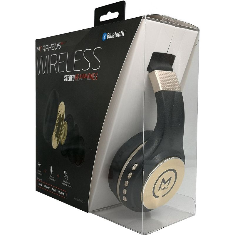 Morpheus 360 Serenity HP5500G Wireless Over-the-Ear Headphones Bluetooth 5.0 Headset with Microphone, Black with Gold Accents, 3 of 4