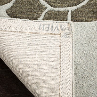 Light Grey Floral Hand Tufted Wool Area Rug